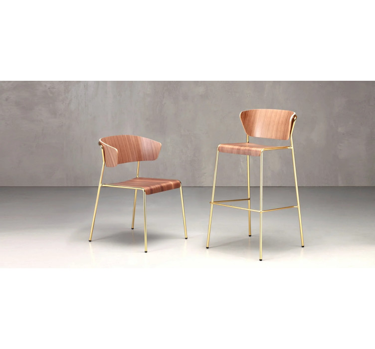 Барный стул Lisa Wood 2854 Satin Brass Walnut4