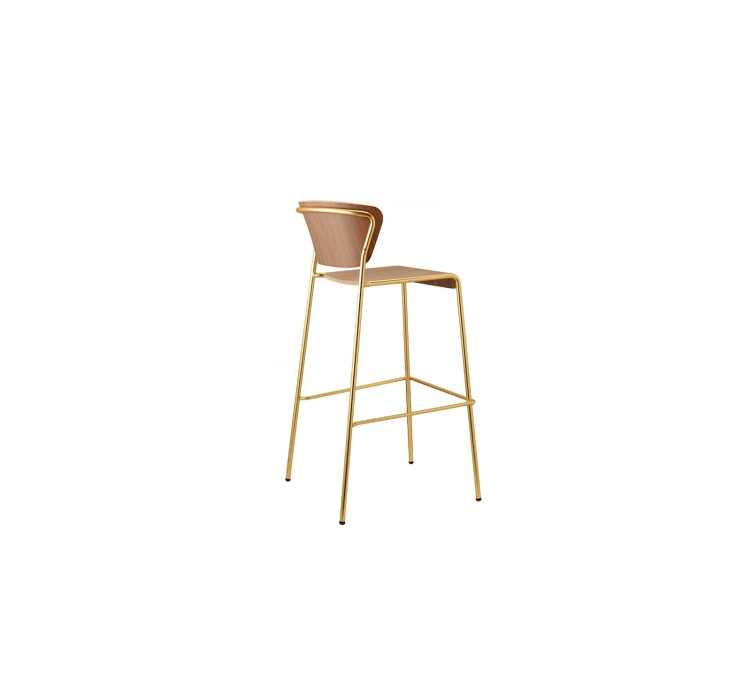 Барный стул Lisa Wood 2854 Satin Brass Walnut2