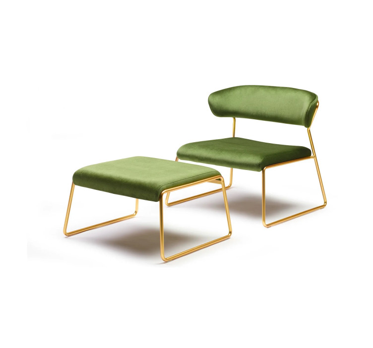 Лаунж-кресло Lisa Lounge 2858 Satin brass Olive3