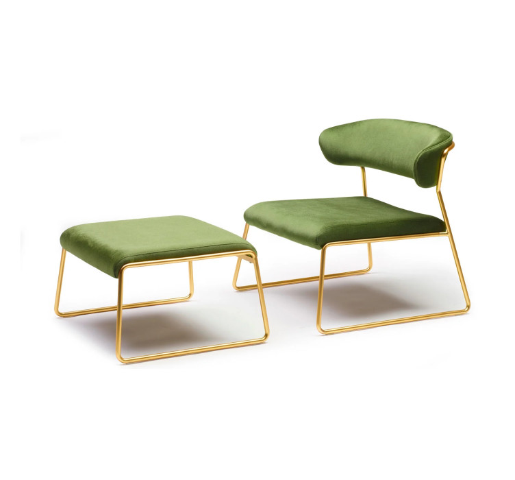 Лаунж-кресло Lisa Lounge 2858 Satin brass Olive2
