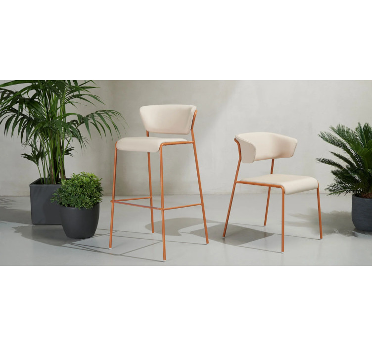 Барный стул Lisa Waterproof 2862 Terracotta Beige2