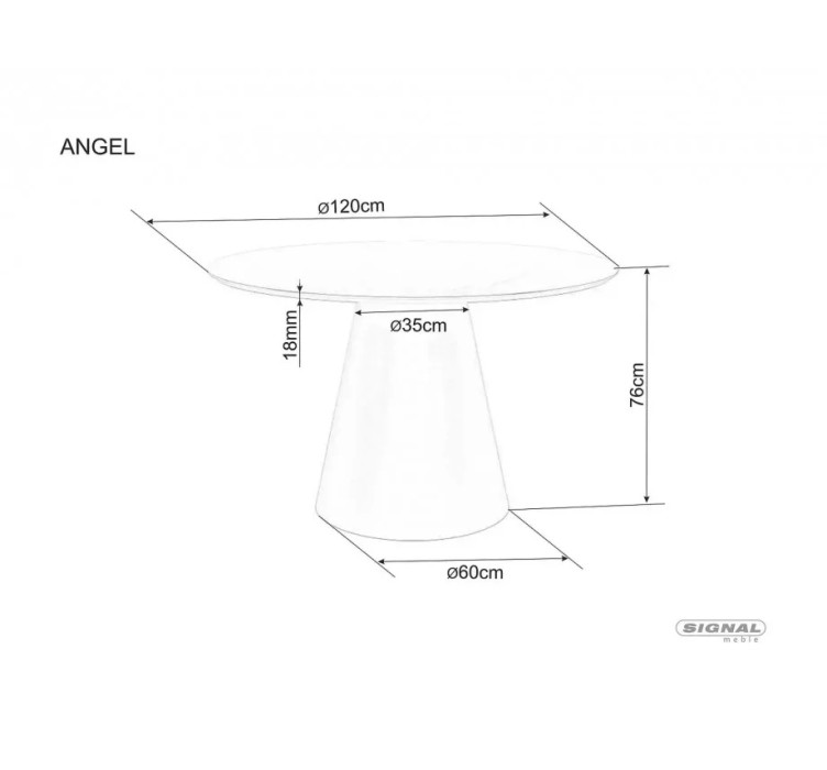 Стол обеденный ANGEL дуб кашемир d1205