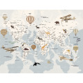 Безшовні дитячі фотошпалери Aircraft map3