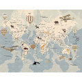 Безшовні дитячі фотошпалери Aircraft map1