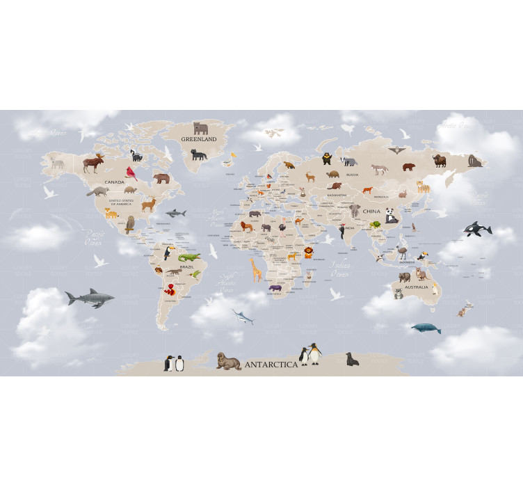 Безшовні дитячі фотошпалери Cloud map3