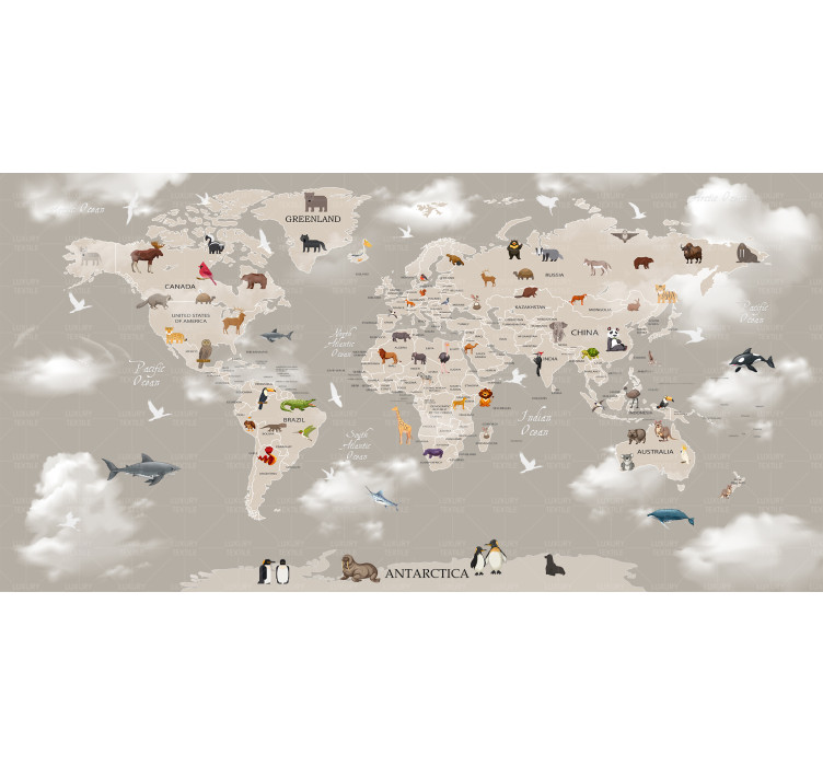 Безшовні дитячі фотошпалери Cloud map2