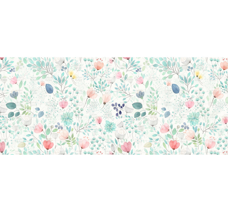 Безшовні дитячі фотошпалери Flowers watercolor1