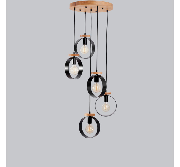 Люстра Artisan черная, 5 подвесов1