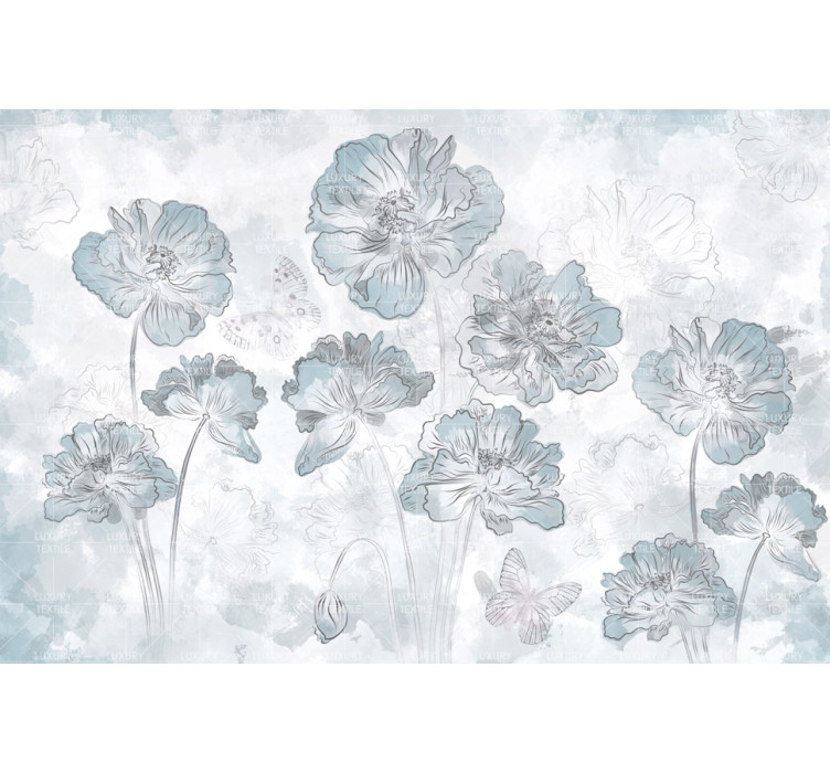 Безшовні фотошпалери Navy poppies3