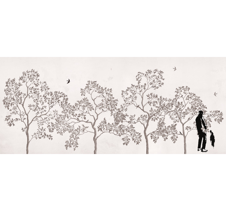 Дизайнерські шпалери Graffiti Chinoiserie Sepia by Yevhenii Litvinenko1