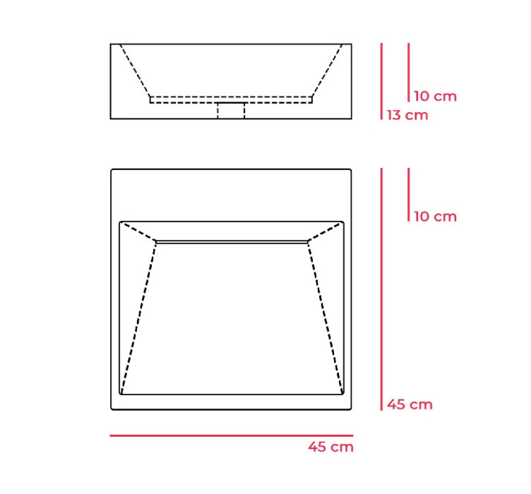 Накладна раковина з бетону «Square»5