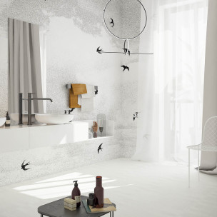 Дизайнерські шпалери "Ластівки" / wallpaper bathroom
