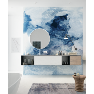 Дизайнерські шпалери "Блакитний мармур" / wallpaper bathroom