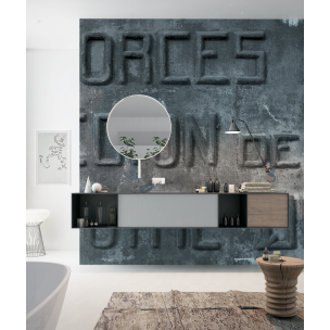 Дизайнерські шпалери "Бронзові букви" / wallpaper bathroom