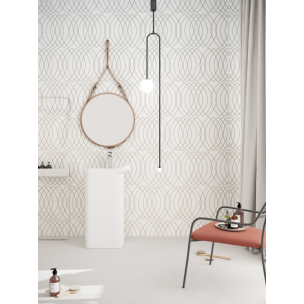 Дизайнерські шпалери "Кільця" / wallpaper bathroom