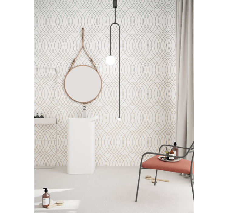 Дизайнерские обои "Кольца" / wallpaper bathroom1