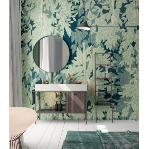 Дизайнерські шпалери "Густа листя" / wallpaper bathroom