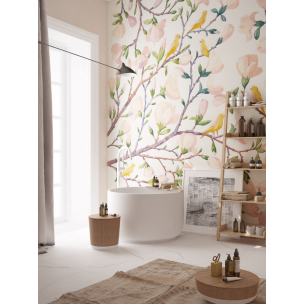 Дизайнерські шпалери "Магнолії" / wallpaper bathroom