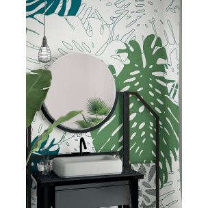 Дизайнерські шпалери "Монстера" / wallpaper bathroom