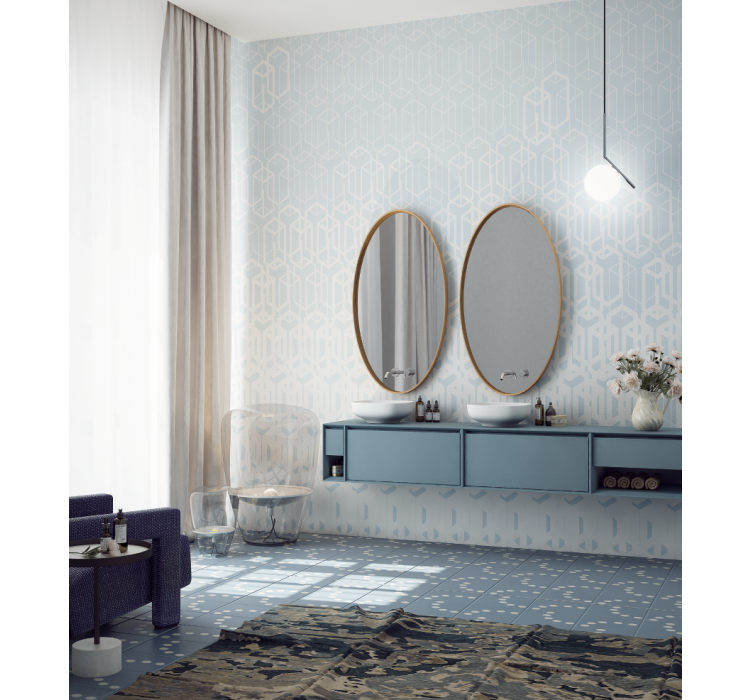 Дизайнерські шпалери "Векторний орнамент 02" / wallpaper bathroom1
