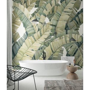Дизайнерські шпалери "Пальмові листя" / wallpaper bathroom