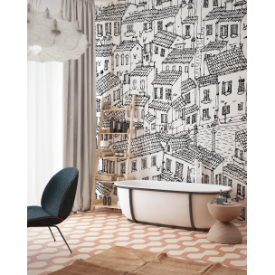 Дизайнерські шпалери "Дахи" / wallpaper bathroom