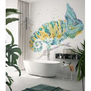 Дизайнерські шпалери "Акварельний хамелеон" / wallpaper bathroom