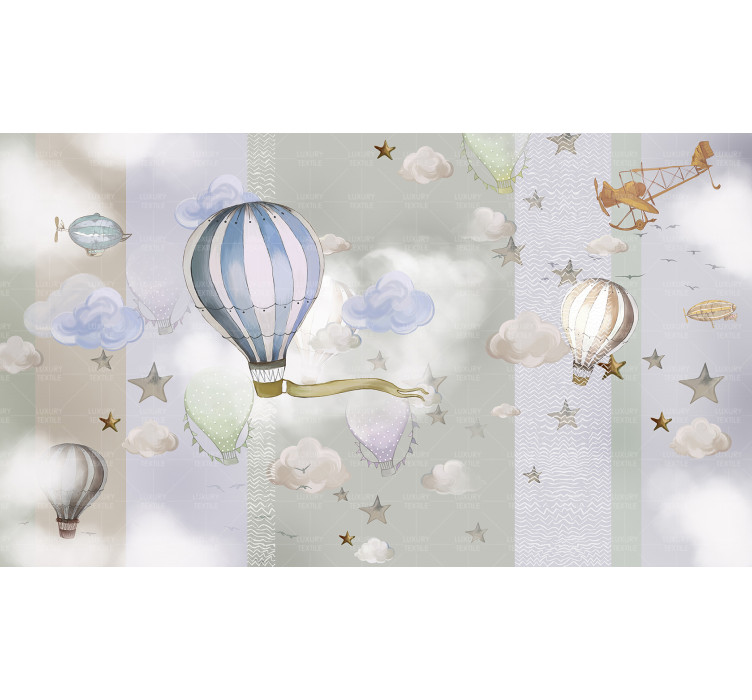 Безшовні дитячі фотошпалери Аir balloon1
