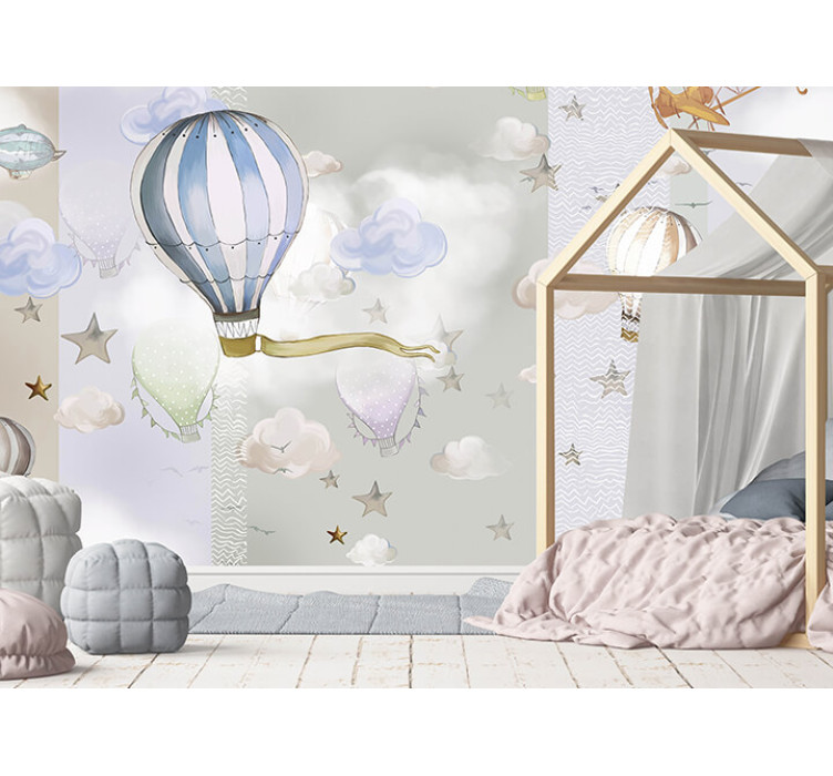 Безшовні дитячі фотошпалери Аir balloon2