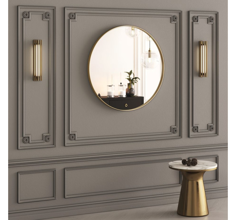 Кругле дзеркало в металевій рамі Ark Royal Gold Iron Mirror2