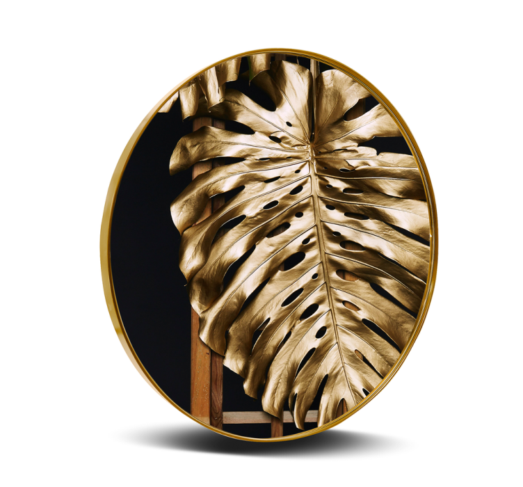 Кругле дзеркало в металевій рамі Ark Royal Gold Iron Mirror1
