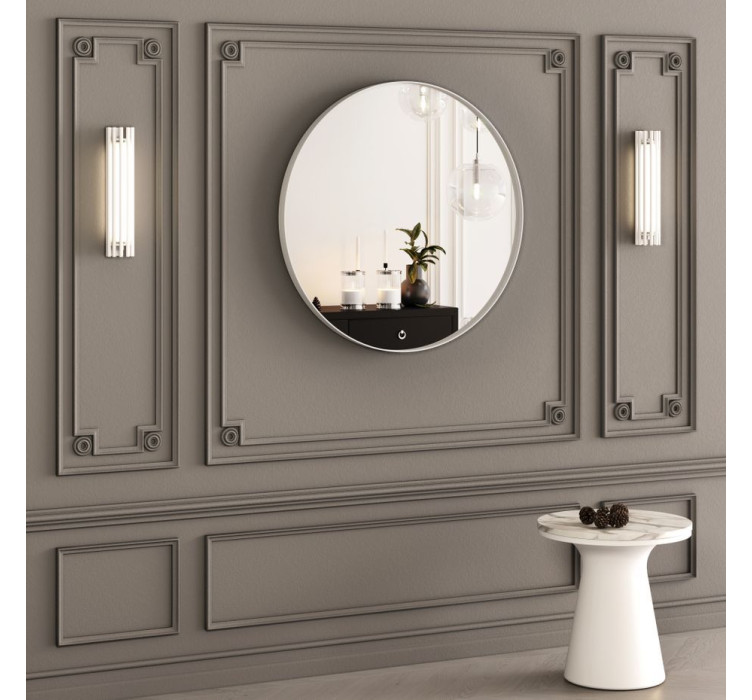 Кругле дзеркало в металевій рамі Ark Royal White Iron Mirror2