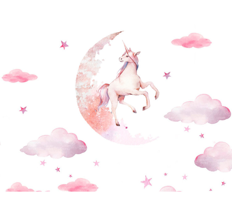 Безшовні дитячі фотошпалери Moon unicorn1