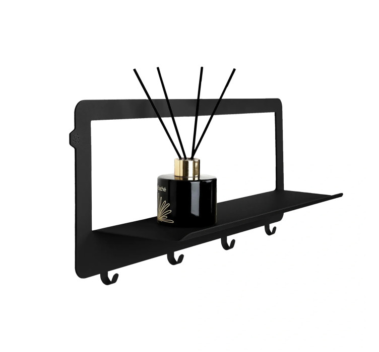 Поличка настінна Side H4 195*470 Black2