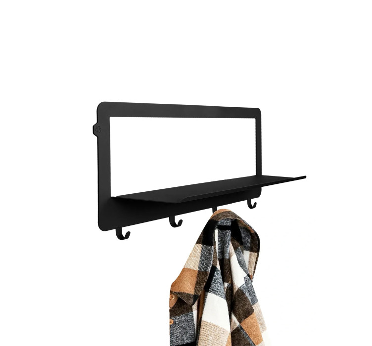 Поличка настінна Side H4 195*470 Black3