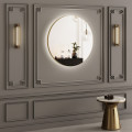 Кругле дзеркало в металевій рамі з LED-підсвіткою Fletcher Gold Iron Mirror2