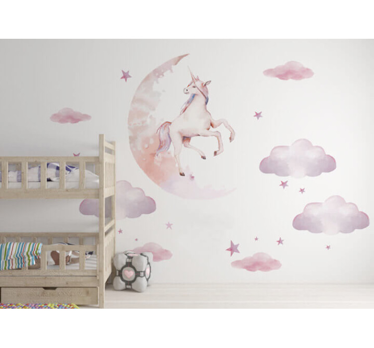 Безшовні дитячі фотошпалери Moon unicorn2