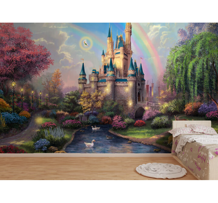 Безшовні дитячі фотошпалери Princess castle2