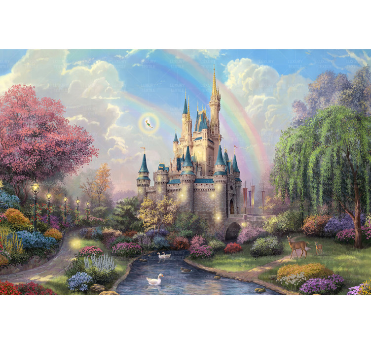 Безшовні дитячі фотошпалери Princess castle1