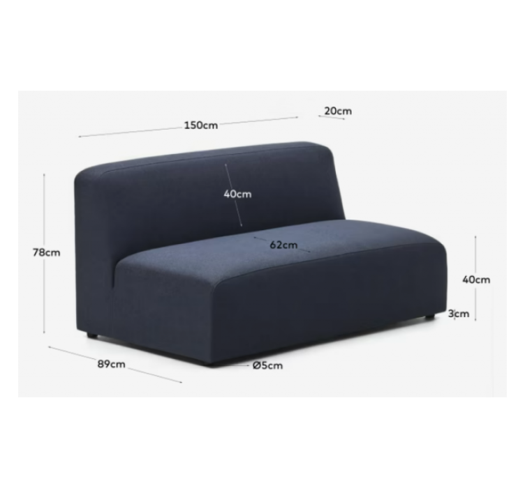 Модульний 2-місний диван NEOM 150 см, синій6