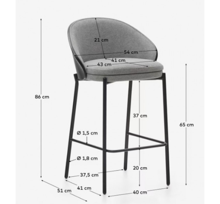 Напівбарний стілець EAMY сірий10