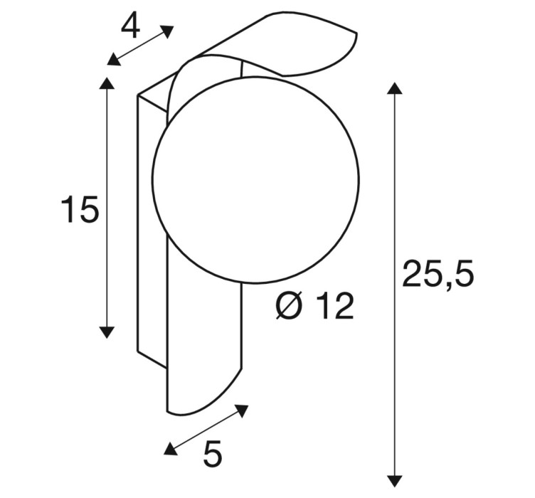 Бра SUN WL G9 round black G98