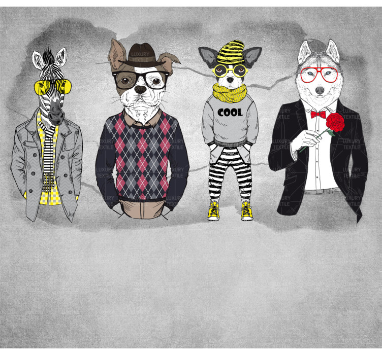 Безшовні дитячі фотошпалери Stylish animals1