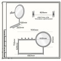 Вішалка настінна з дзеркалом Entry Kit3 755*1100 OrangeBrown 80235