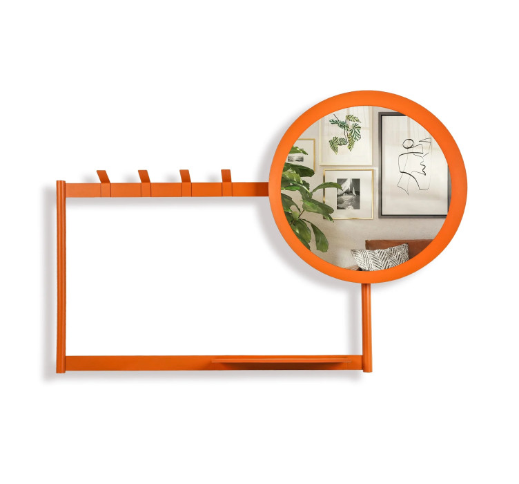 Вішалка настінна з дзеркалом Entry Kit3 755*1100 OrangeBrown 80232