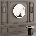 Кругле дзеркало в металевій рамі з LED-підсвіткою Yamato Black Iron Mirror2