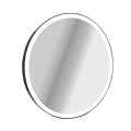 Кругле дзеркало в металевій рамі з LED-підсвіткою Yamato Black Iron Mirror1