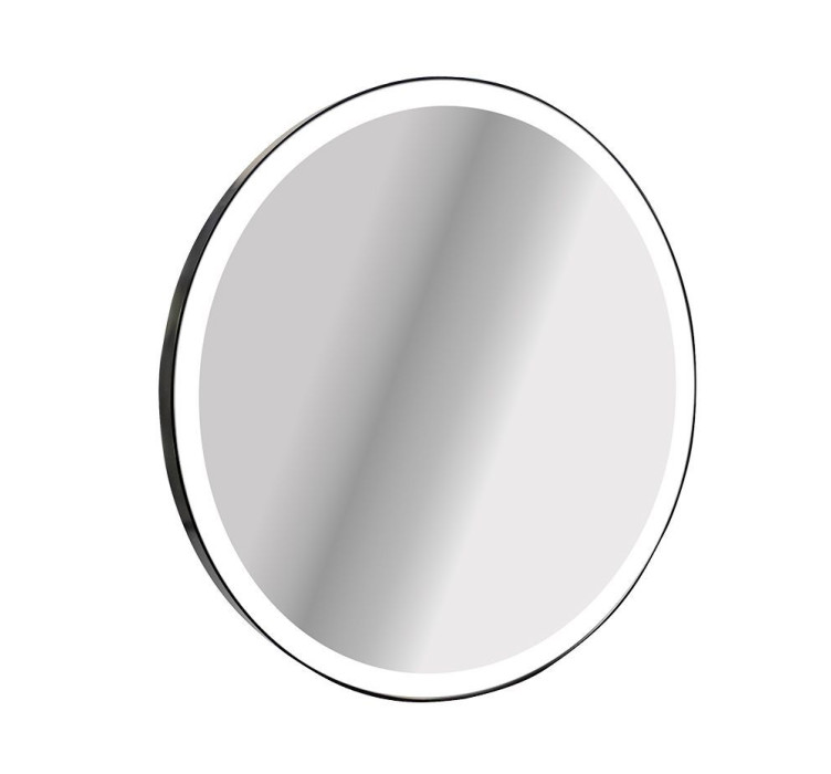 Кругле дзеркало в металевій рамі з LED-підсвіткою Yamato Black Iron Mirror1
