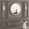 Кругле дзеркало в металевій рамі з LED-підсвіткою Yamato White Iron Mirror2