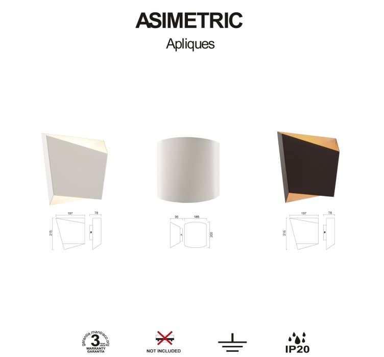 Настінний світильник (бра) Asimetric 1L GX53 Blanco7